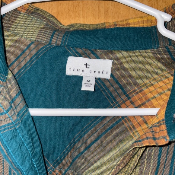 Women's True Craft Yellow and Blue Plaid Button-up Long-sleeve - Picture 4 of 4